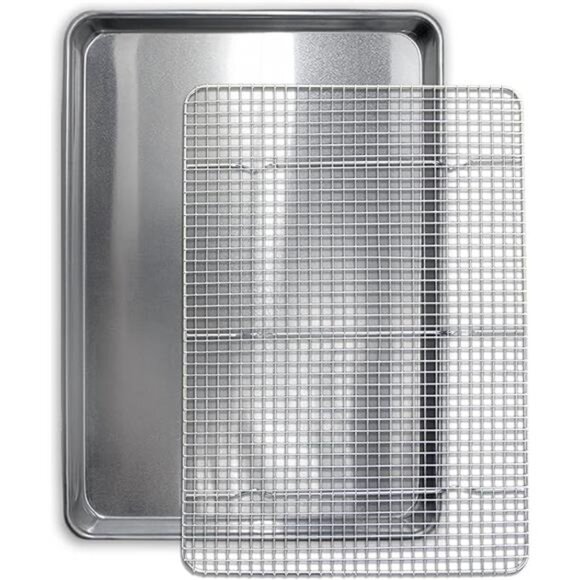 Commercial Quality Cookie Sheet and Rack - Aluminum Half Sheet Baking Pan - Picture 7 of 7